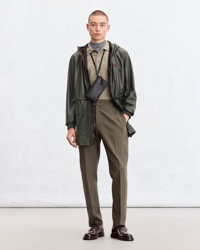 Ultralight Fly Leather Parka, Forest Green, hi-res