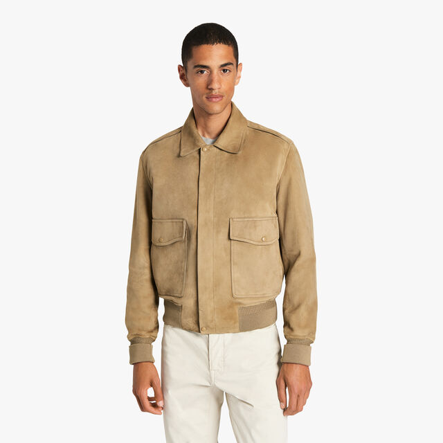 Blouson d’Aviateur En Veau Velours, RIVERSTONE, hi-res 2