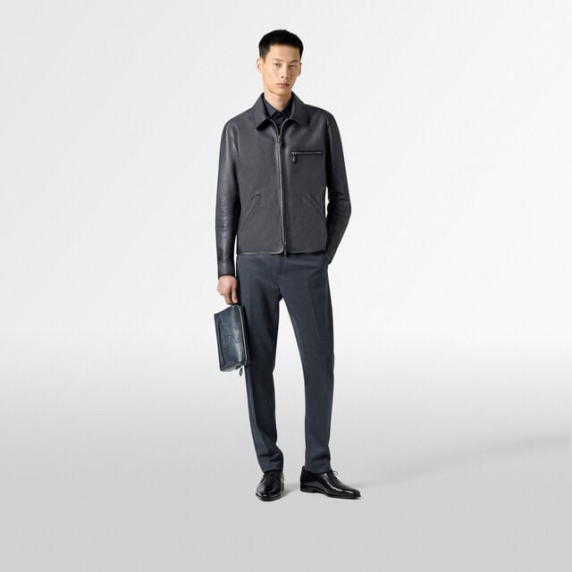 Blouson 1 Jour en Cuir Patiné, BLACK SHADE, hi-res 5