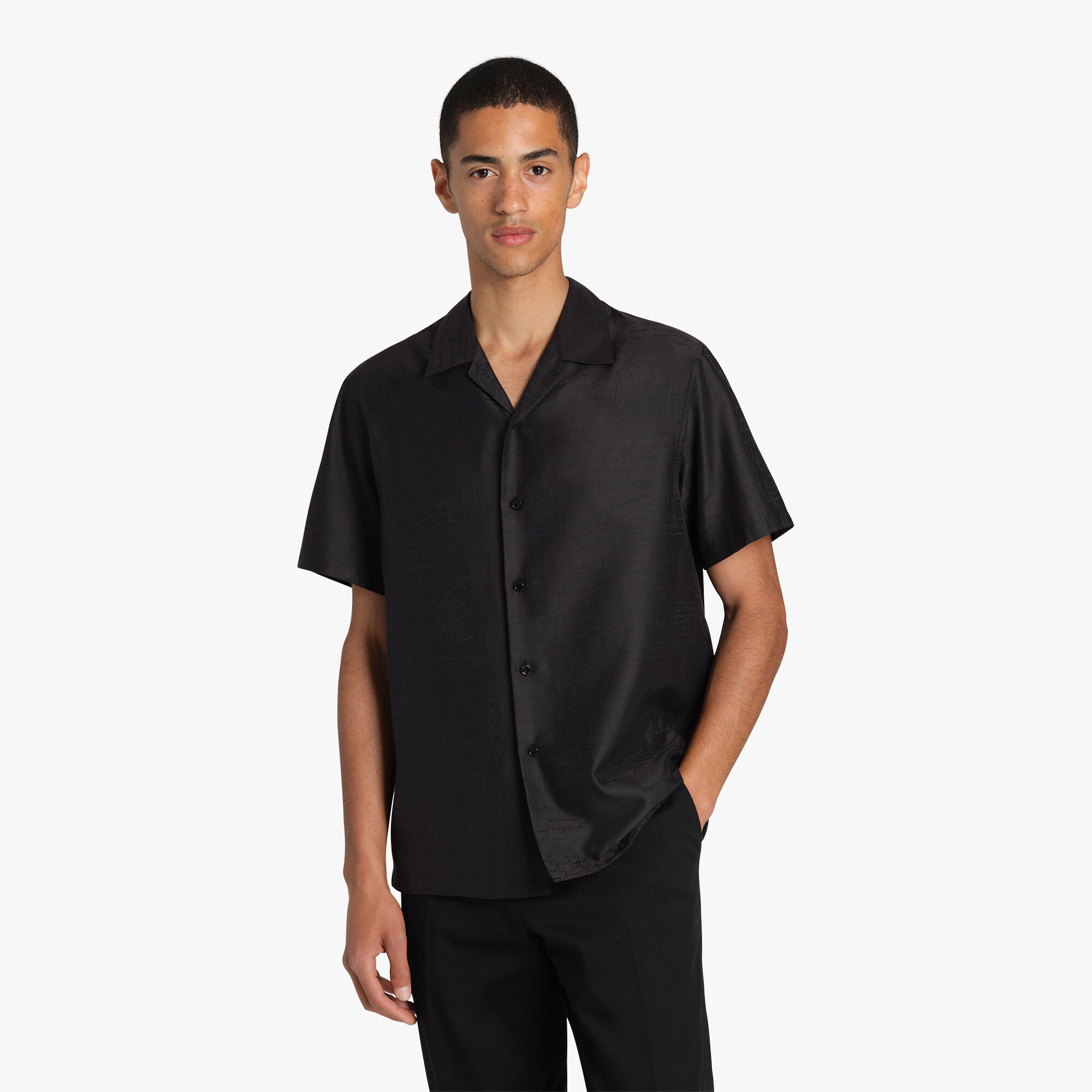 Chemise A Manches Courtes En Soie Et Coton Scritto Berluti FR