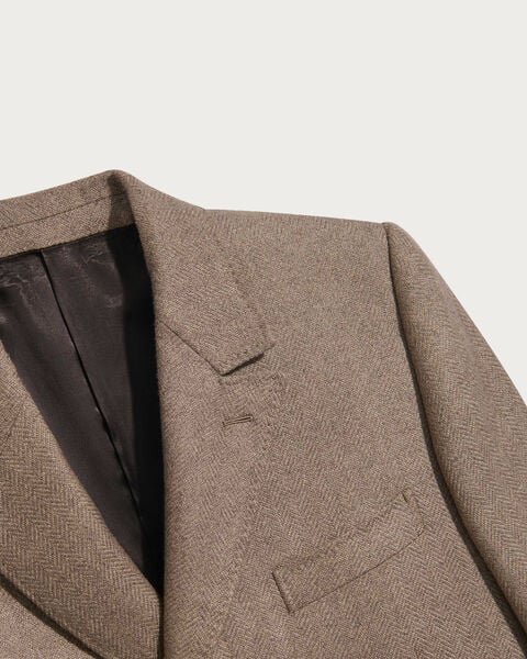 Herringbone Coat, Light Taupe, hi-res