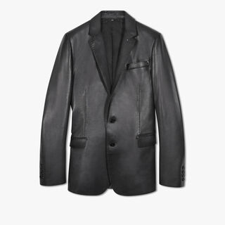 Leather Patina Lined Jacket, NERO GRIGIO, hi-res