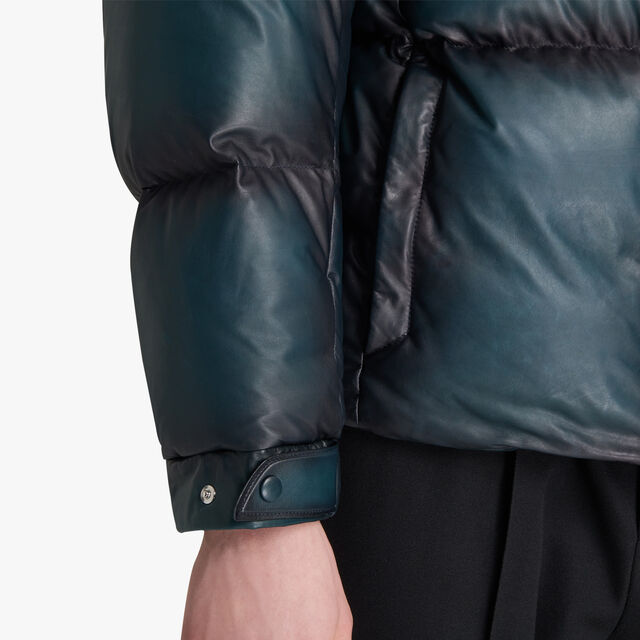 Patina Leather Down Jacket, DARK GREYISH BLUE, hi-res 6
