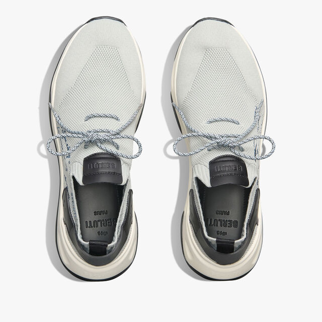Shadow Scritto Knit And Lagoon Calf Sneaker, LIGHT GREY, hi-res 3