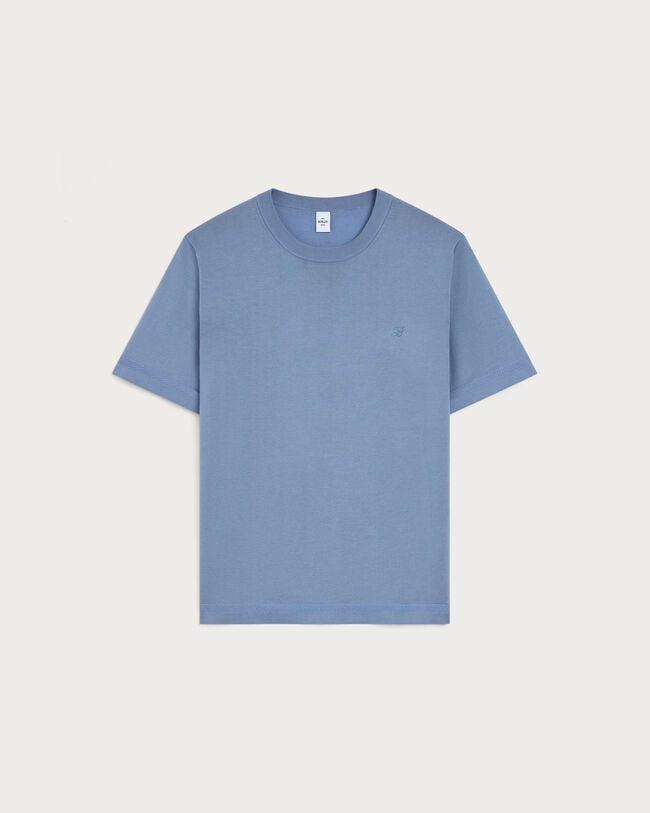 B-Thabor Embroidery Short-Sleeves Crewneck, Dark Woad, hi-res