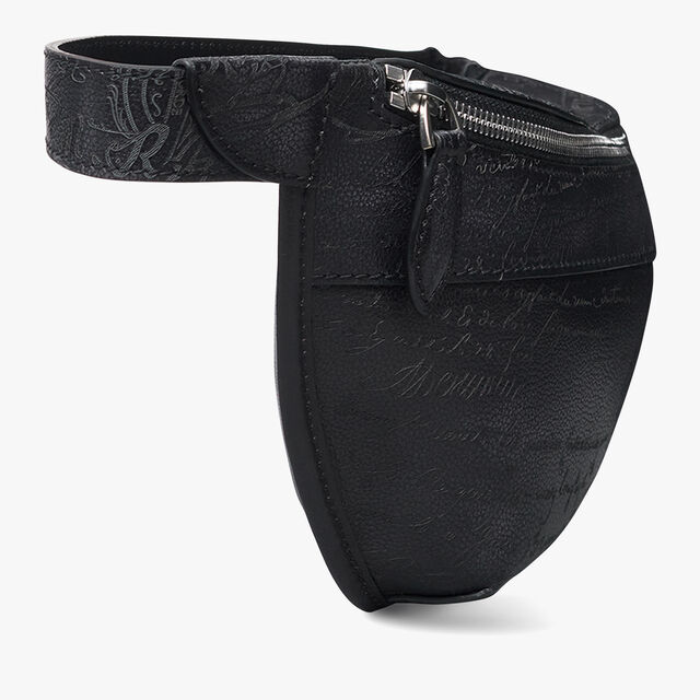 Rider Scritto Leather Belt Bag, NERO GRIGIO, hi-res 4