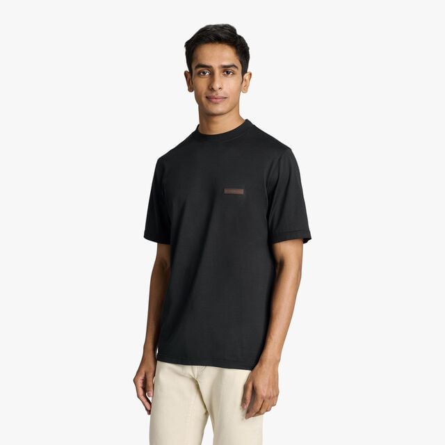 Leather Tab T-Shirt, COLD NIGHT BLUE, hi-res 2
