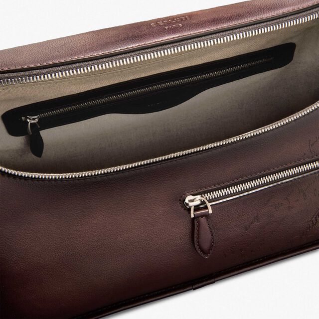 Périple Barrel Bag In Scritto Leather, SOFT BROWN, hi-res 6