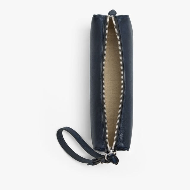 Rosewood Zipped Pouch In Scritto Leather, INDIGO DENIM, hi-res 6