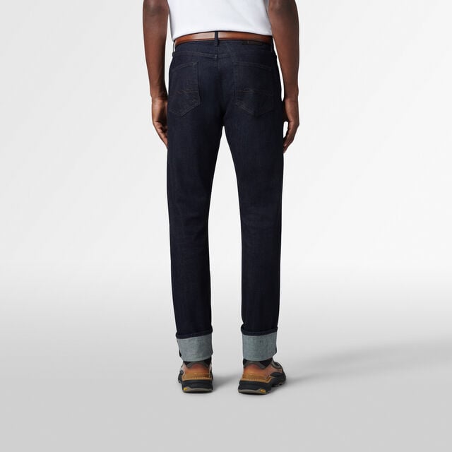 Straight Denim Pants, DARK INDIGO DENIM, hi-res 3