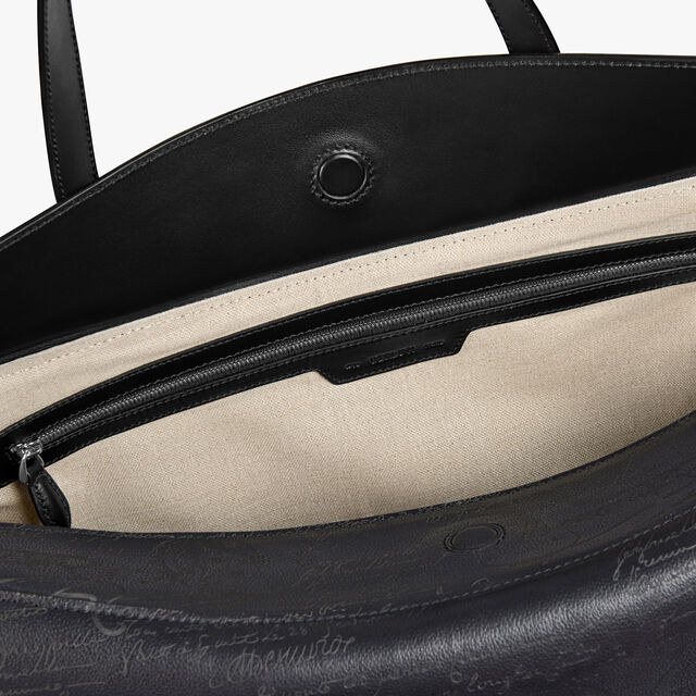 Late Hour Scritto Soft Leather Shopper, NERO GRIGIO, hi-res 6