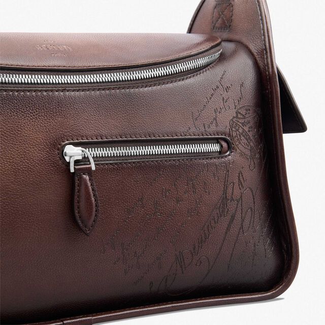 Périple Barrel Bag In Scritto Leather, SOFT BROWN, hi-res 5