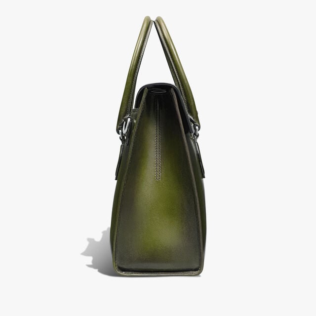 E'mio Horn and Leather Briefcase, NERO CAVIAR, hi-res 4