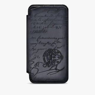 Scritto图纹皮革iphone 13 Pro Max手机壳, LIGHT ALUMINIO, hi-res