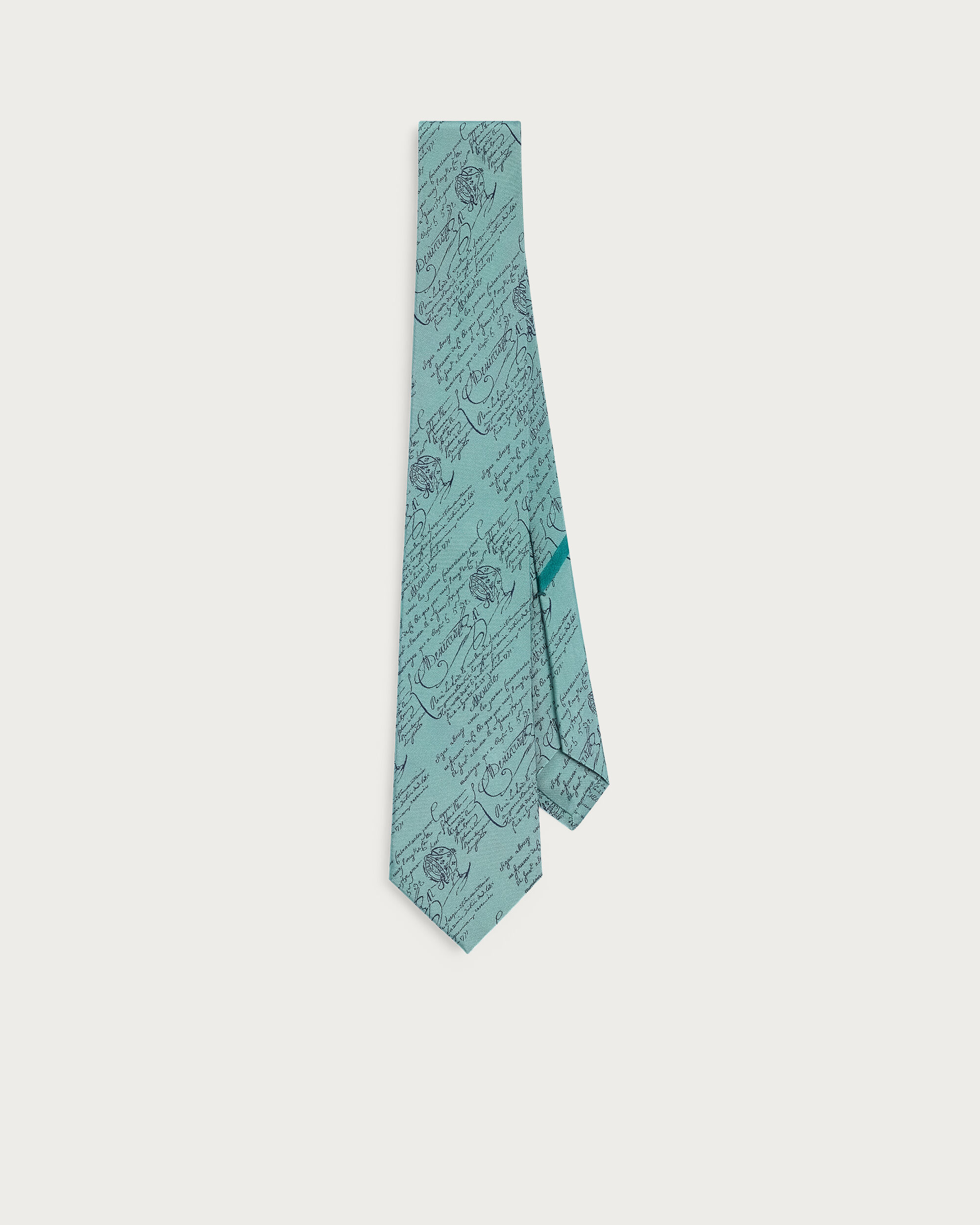 Classic Scritto Pattern Tie, Aquamarine, hi-res