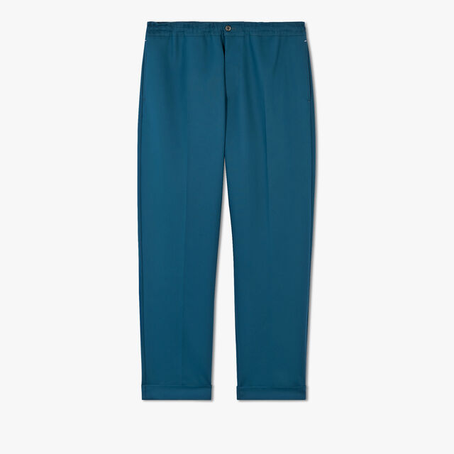Cotton Drawstring Trousers, DEEP EMRALD BLUE, hi-res 1