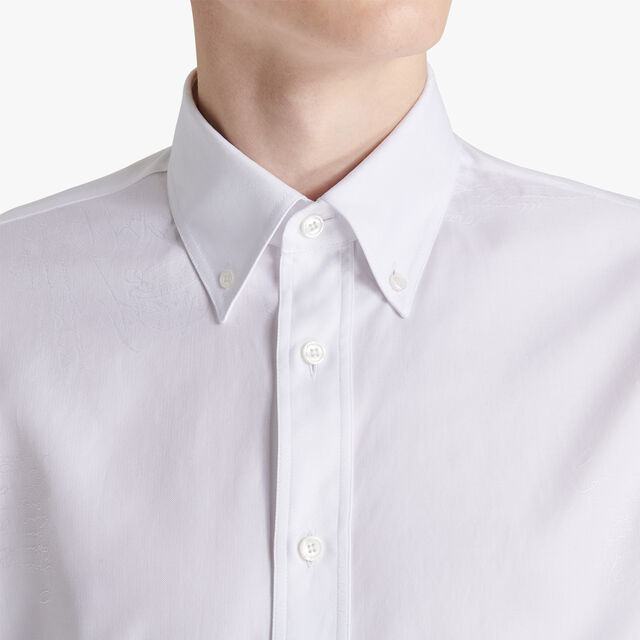 Cotton Scritto Button-Down Collar Shirt, BLANC OPTIQUE, hi-res 6