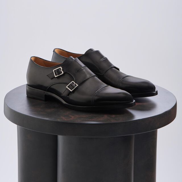 Equilibre Leather Double Monk, NERO GRIGIO, hi-res 7