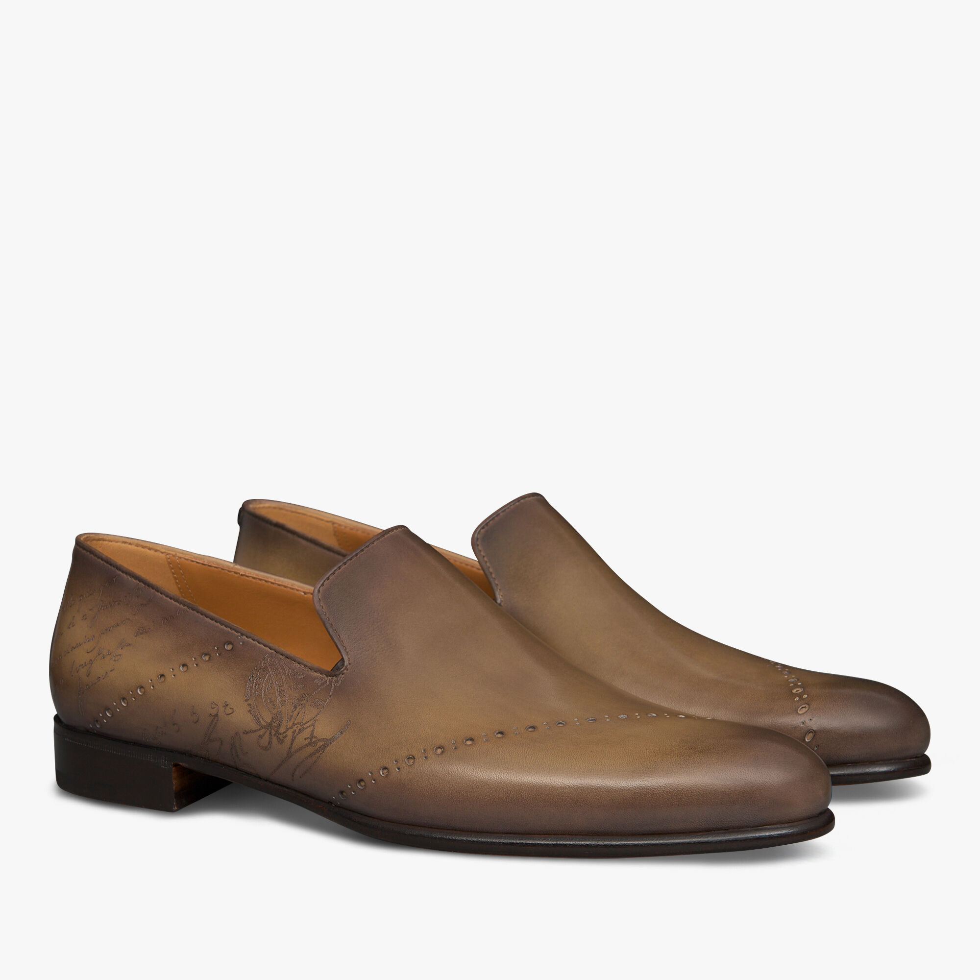 Galet Scritto Leather Slipper, OLIVE, hi-res 2