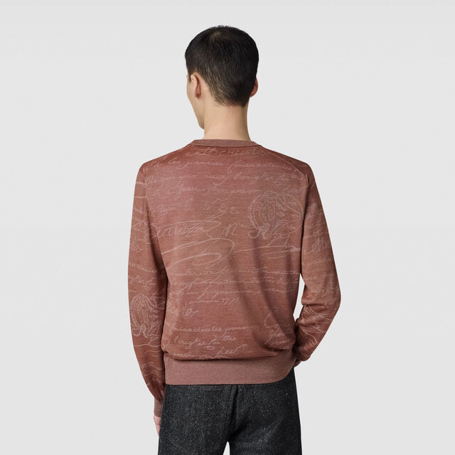 Light Scritto Crewneck, CHESTNUT BROWN, hi-res 3