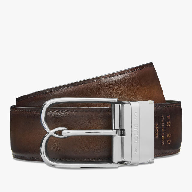B Volute Scritto Leather 35 mm Reversible Belt