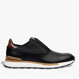 Fast Track Glazed Calf Leather Sneaker, NERO, hi-res