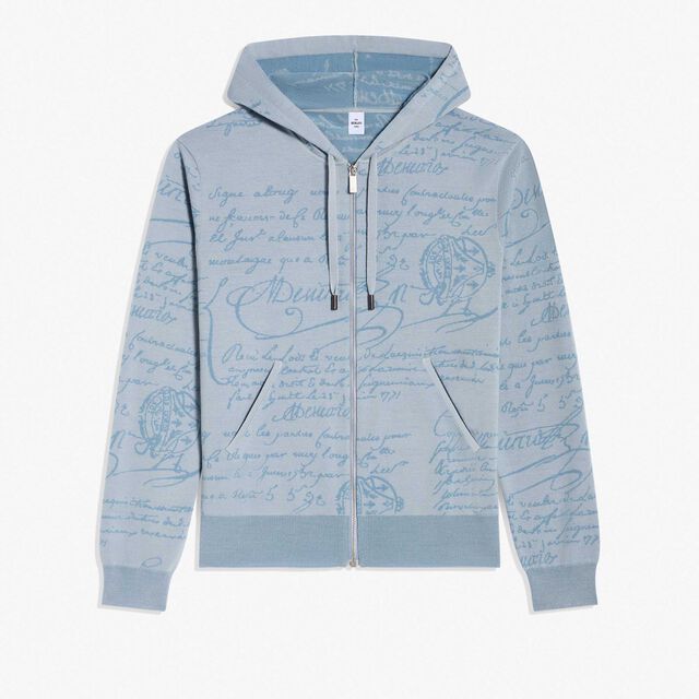 Scritto Wool Zip Up Hoodie, PALE BLUE, hi-res 1