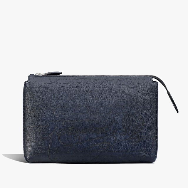 Tersio Scritto Leather Pouch, INDIGO DENIM, hi-res 3