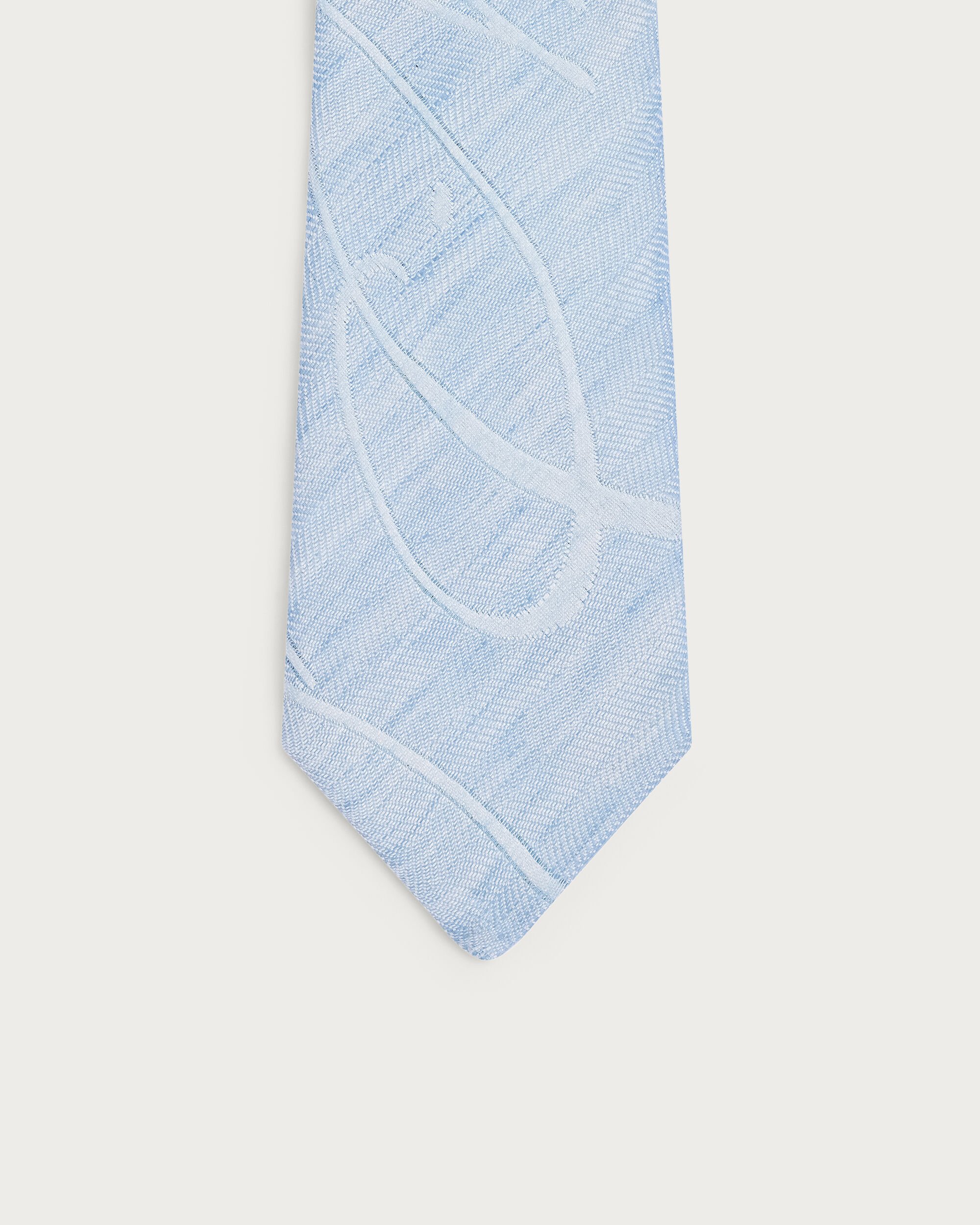 Cravate &agrave; Chevrons Motif Scritto, Cloudy Blue, hi-res