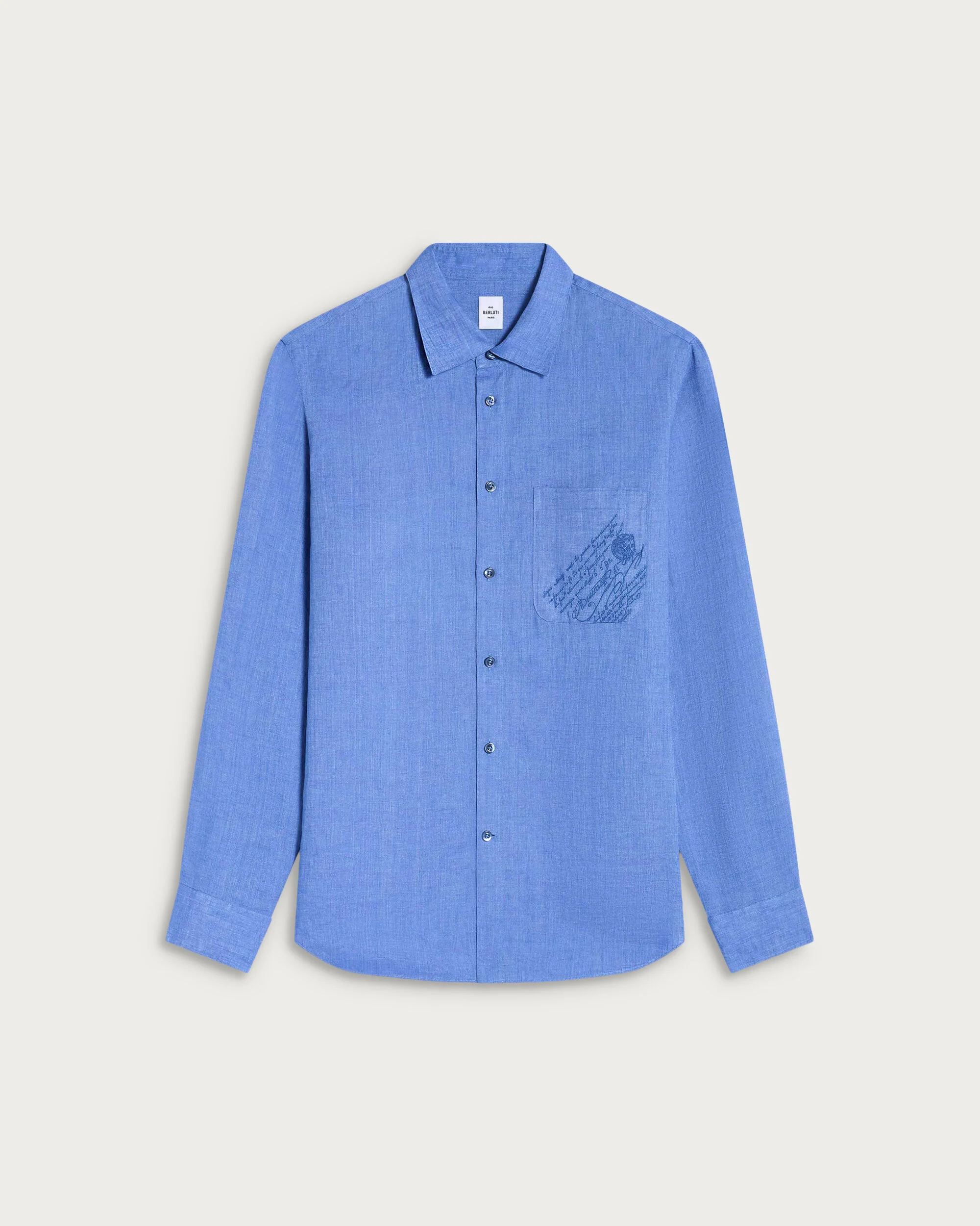 Shirt with Scritto Pocket, Summer Blue, hi-res
