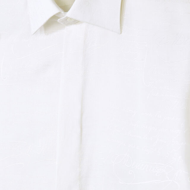 Chemise Andy En Coton Et Soie Scritto, BLANC OPTIQUE, hi-res 7