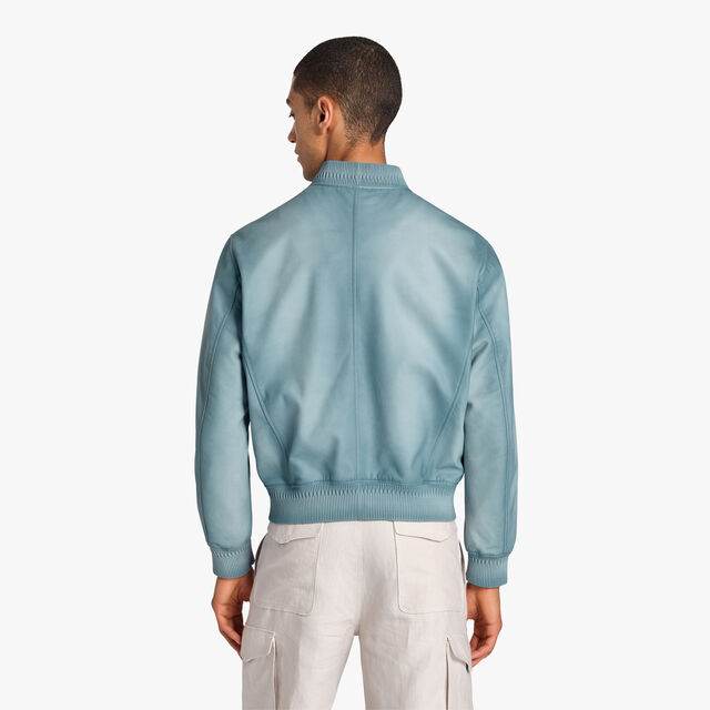 Patina Leather Bomber, GREY SKY BLUE, hi-res 3