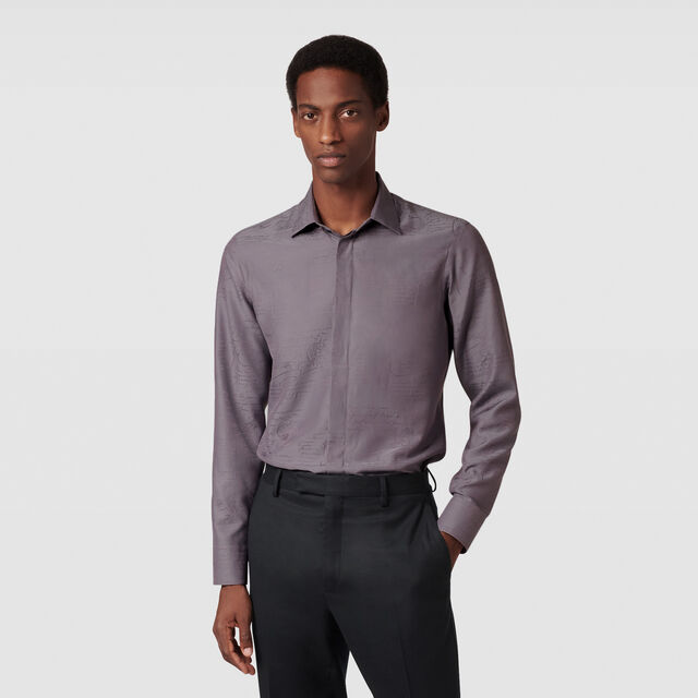 Cotton Silk Scritto Andy Shirt, SMOCKY LILAC, hi-res 2