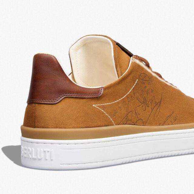 Playtime Suede Effect Scritto Fabric Sneaker, BROWN, hi-res 5