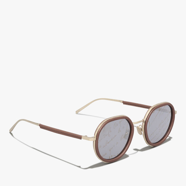 Centaury Metal And Leather Sunglasses, BROWN + BRONZE, hi-res 2