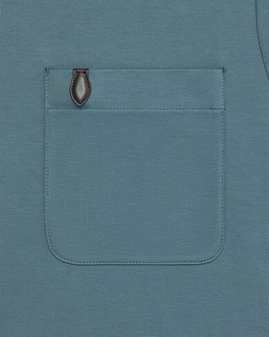レザーディテール ポケット Tシャツ, Stone Blue, hi-res