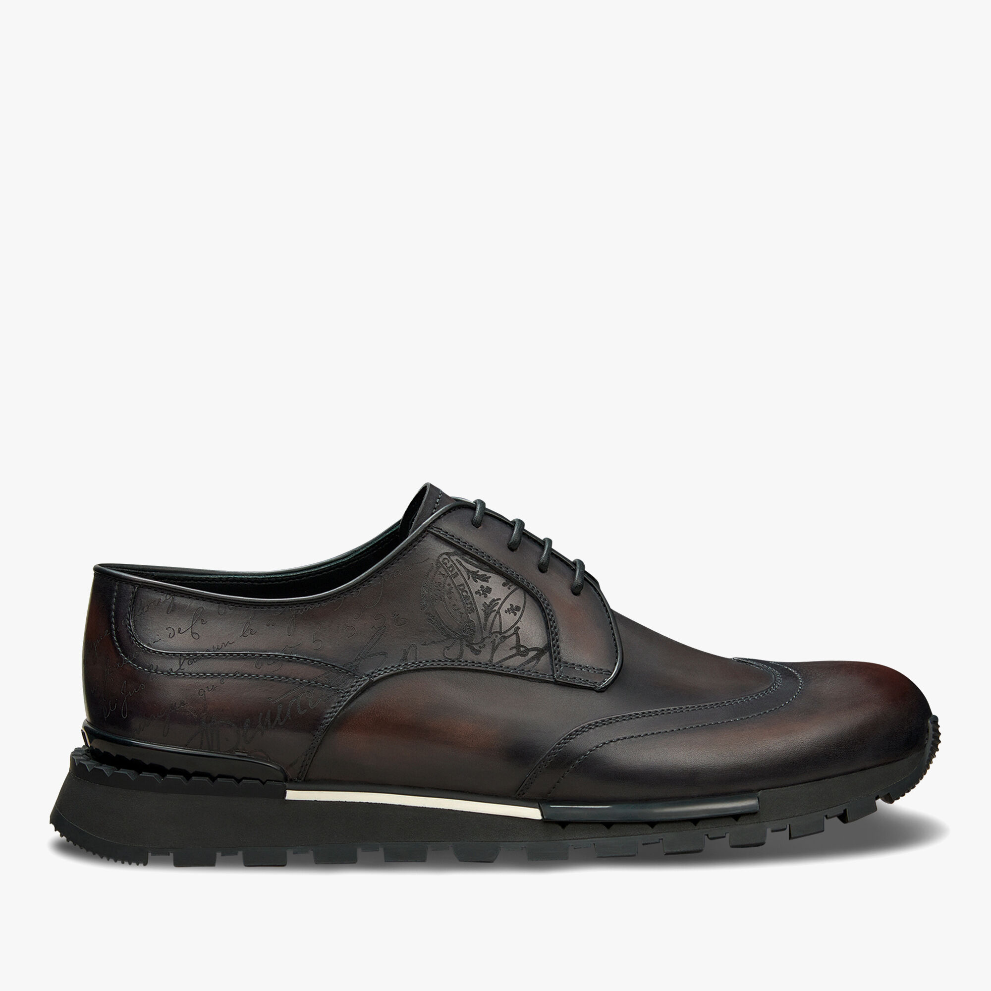 Fast Track Scritto Leather Sneaker, CHARCOAL BROWN, hi-res 1