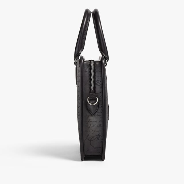 Un Jour Mini Scritto Leather Briefcase, NERO GRIGIO, hi-res 5