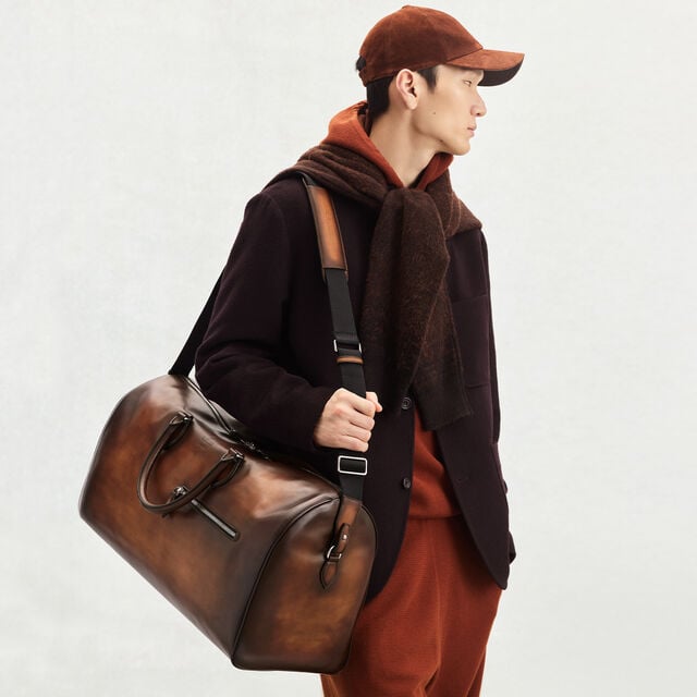 Sac de Voyage Jour Off Grand Modèle En Cuir, CACAO INTENSO, hi-res 5