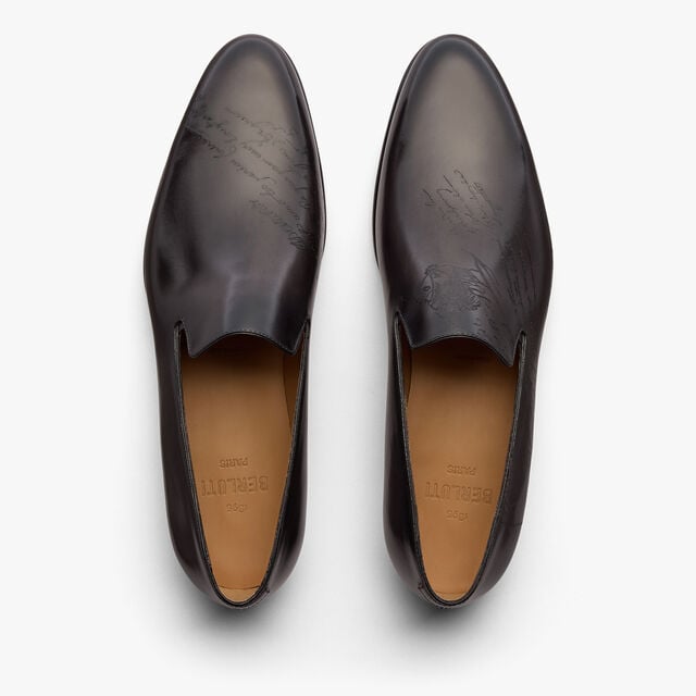 Cursive Galet Scritto Leather Loafer, NERO GRIGIO, hi-res 3