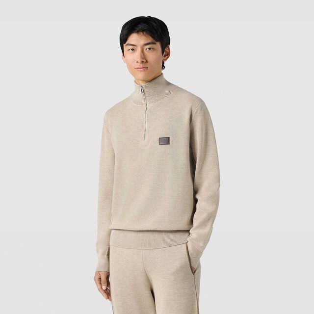 Half Zip Shadow, SAND, hi-res 2