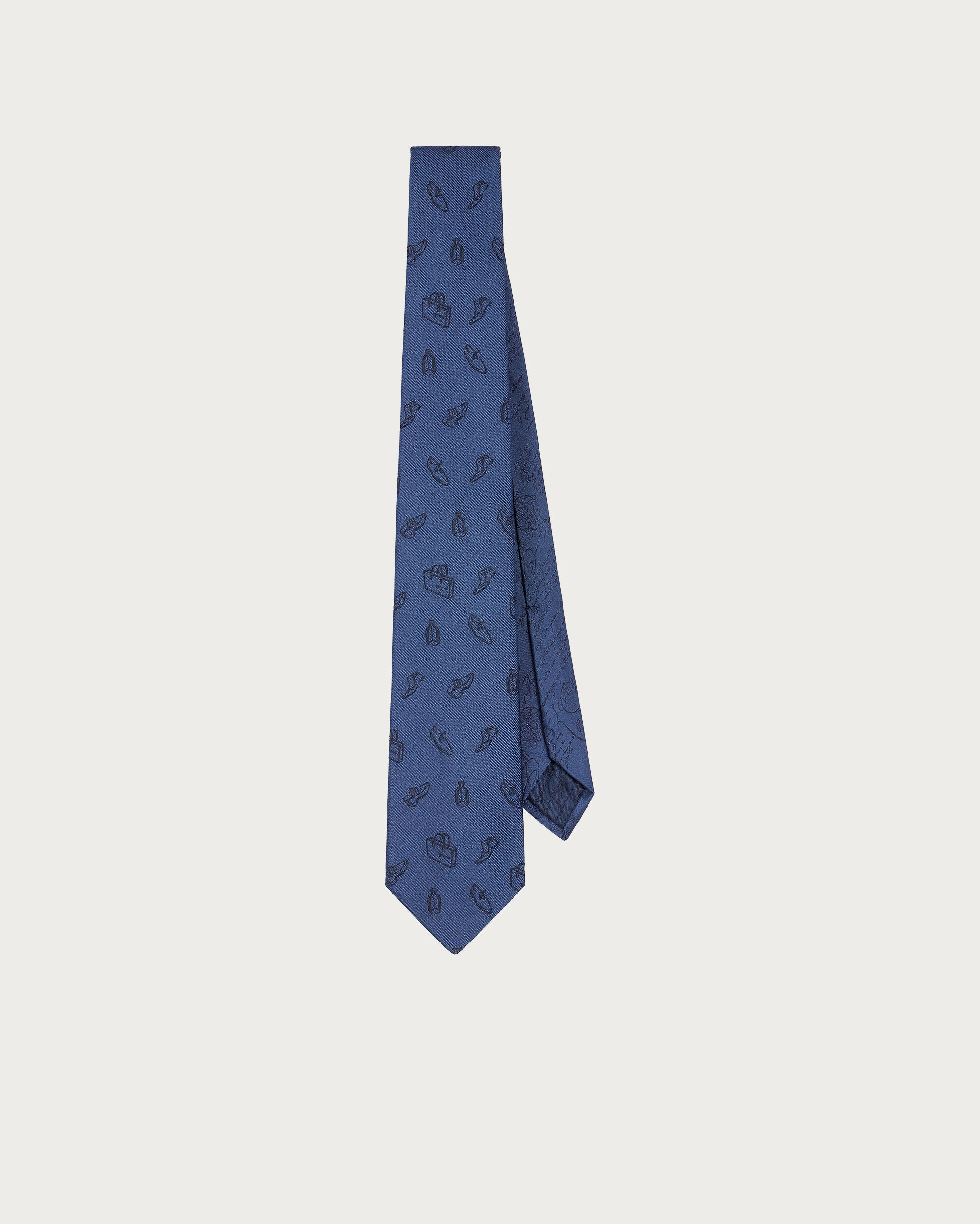 Berluti Icons Tie, Dim Blue, hi-res