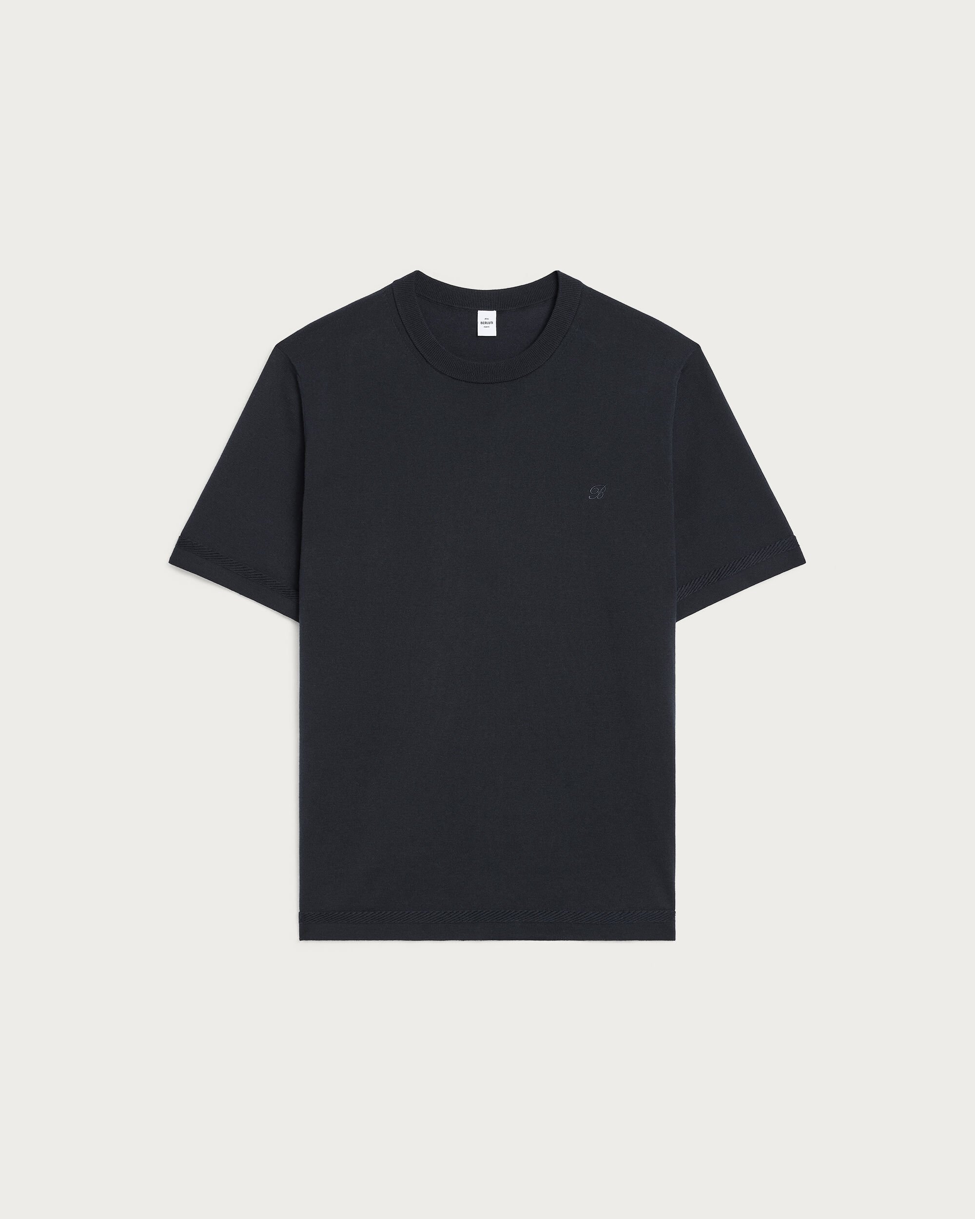 B-Thabor刺绣短袖圆领衫, Nero Blue, hi-res