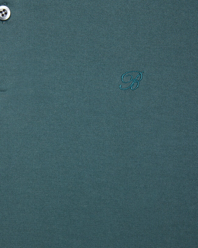 Polo avec Broderie B-Thabor, Green Smoke, hi-res