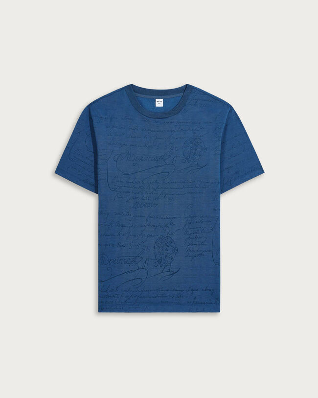 Scritto Piqué T-shirt, Pacific Blue, hi-res
