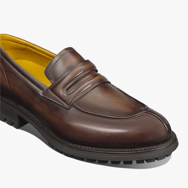 New Oslo Venezia Calf Leather Loafer, MARRONE INTENSO, hi-res 6