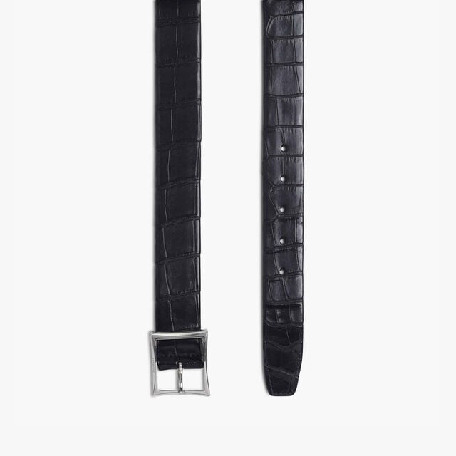 Classic Alligator leather 35mm Belt, NERO, hi-res 2
