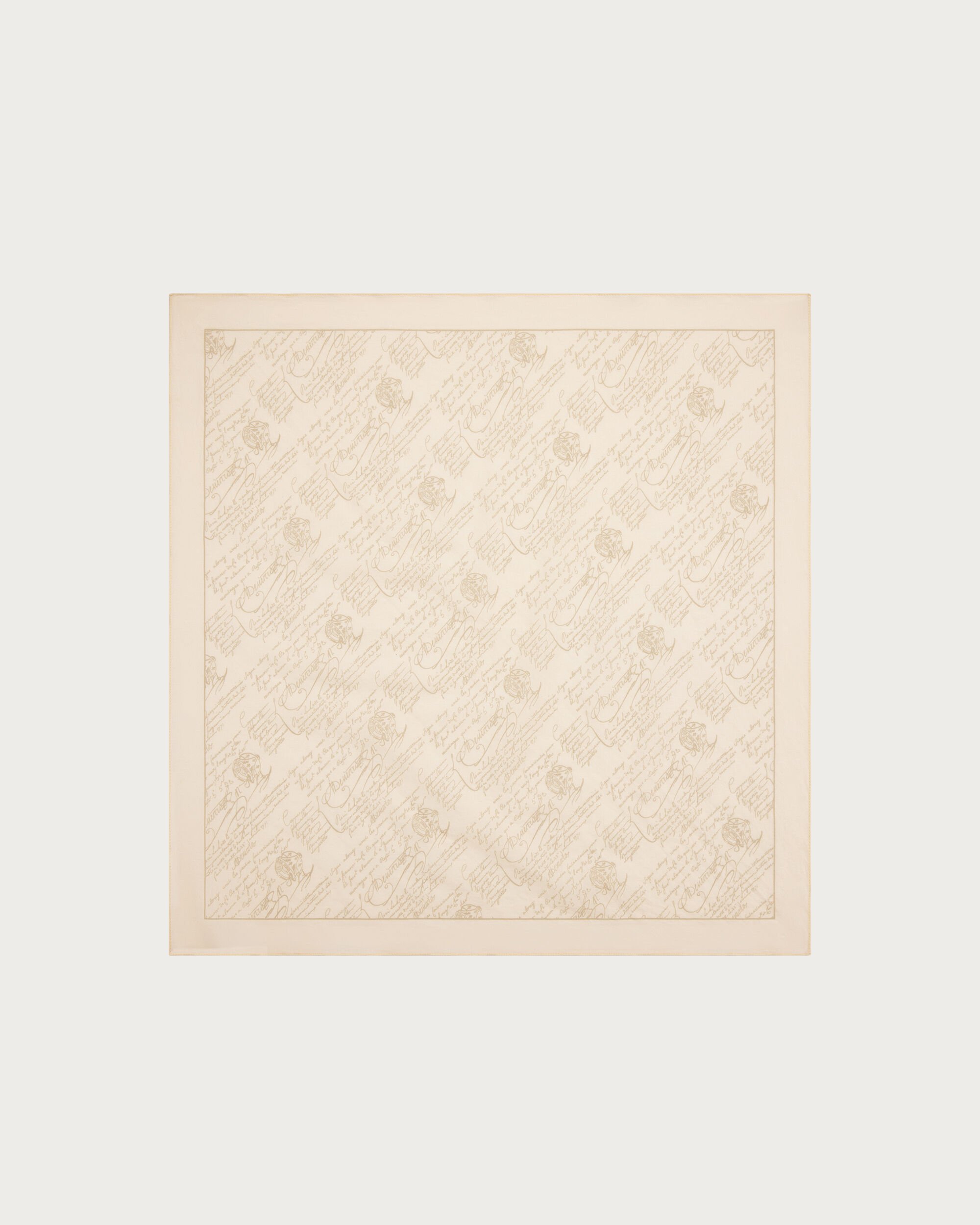 Scritto Pattern Handkerchief, Butter Cream, hi-res
