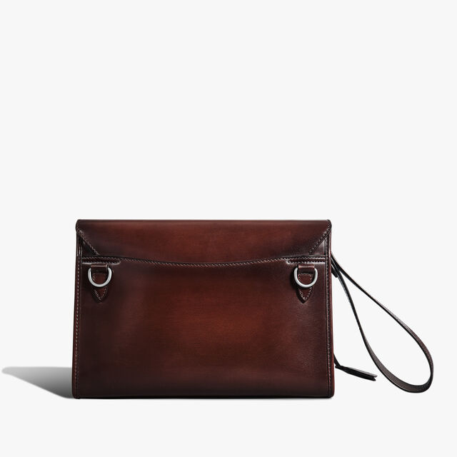 Sac Bandoulière E'Mio Messenger en Cuir Sritto, LEGNO BRUCIATO, hi-res 4