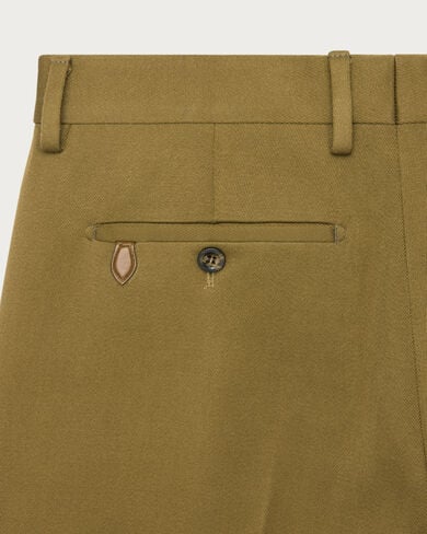 Alessio Trousers with Leather Zip-puller, Olive, hi-res